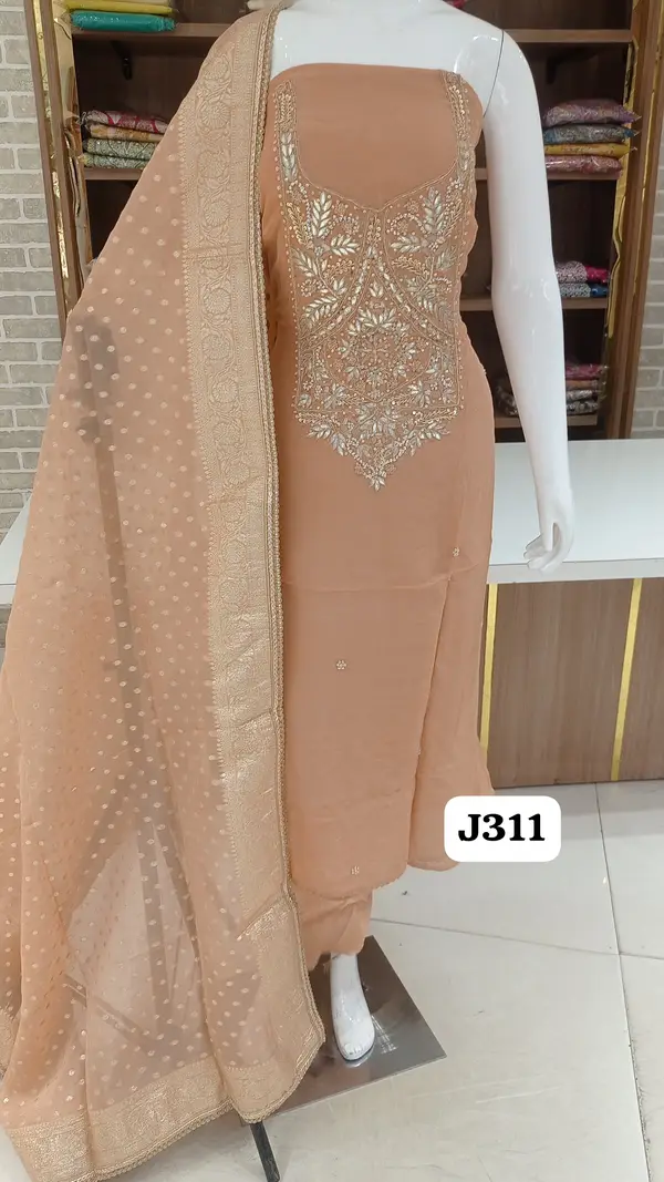 Imported soft organza beautiful  gotta Patti work