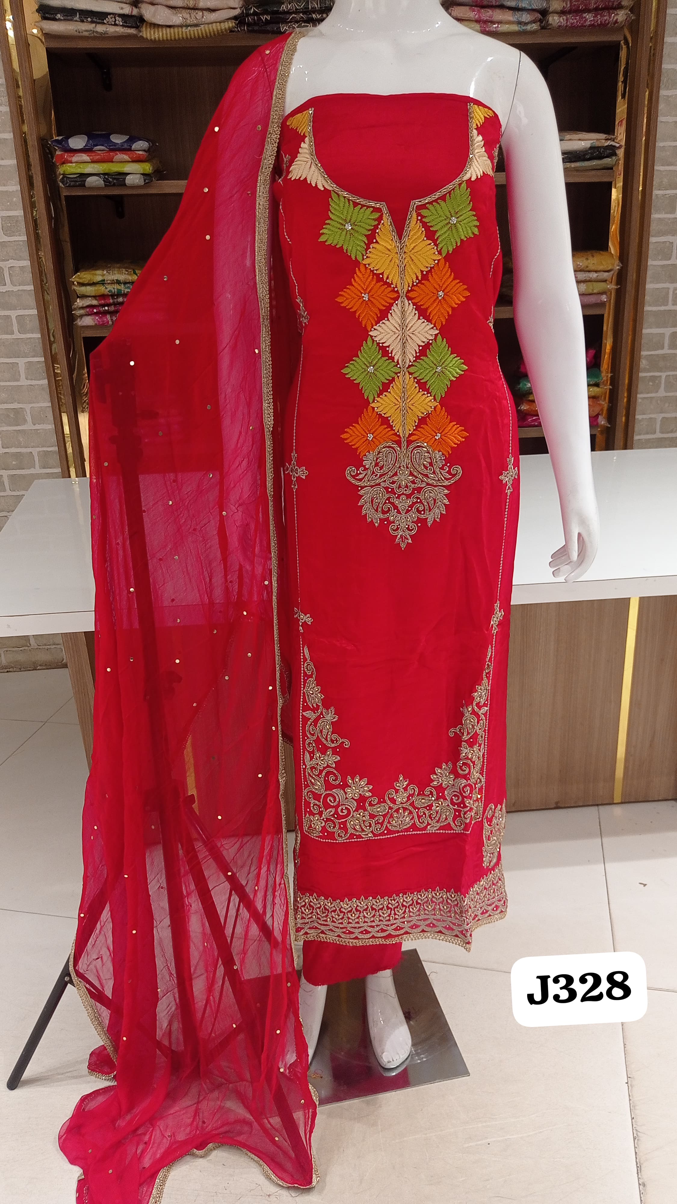 Soft silk party wear collection  with beautiful  full front embroidery 
