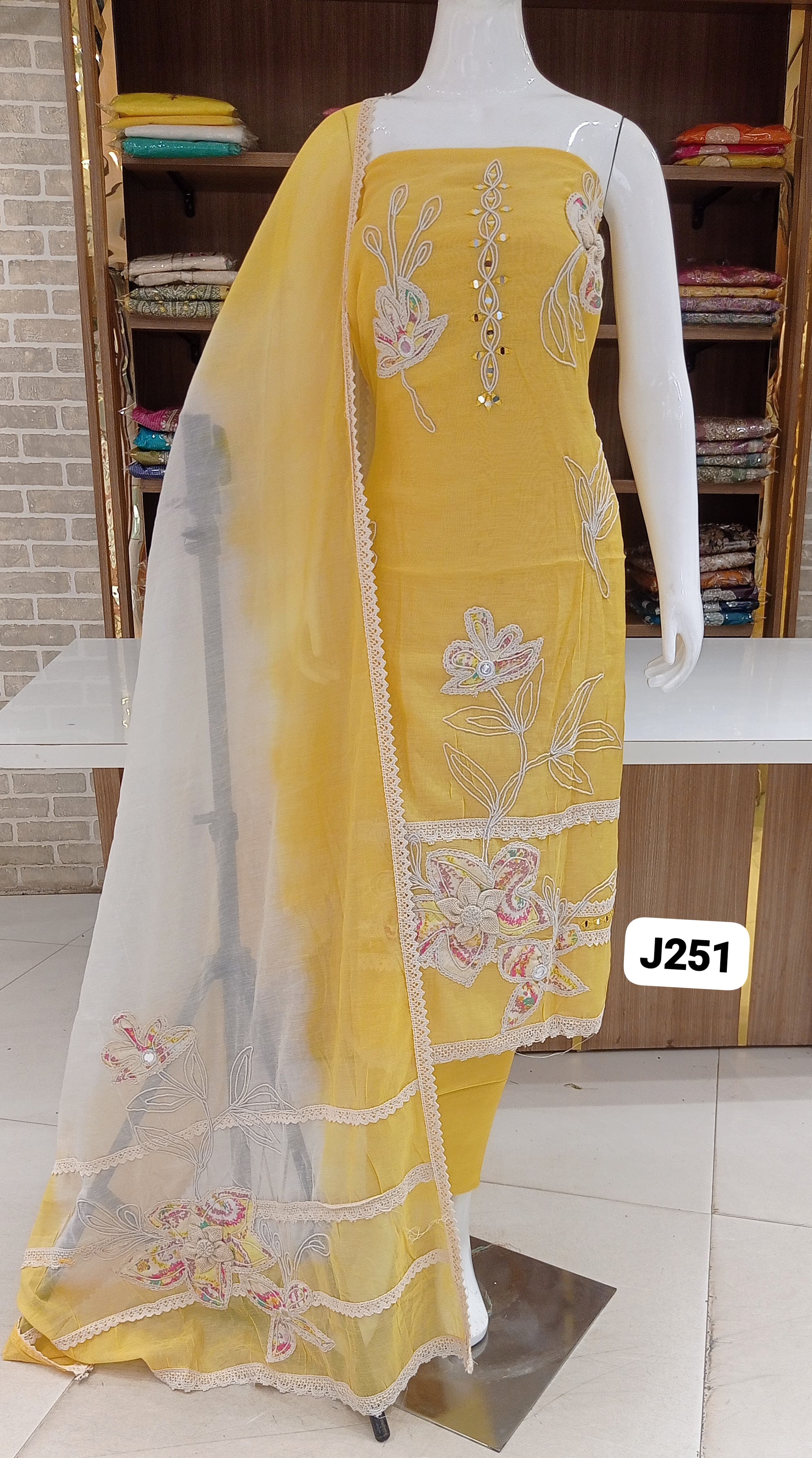 Imported mul coton With beautiful   Assesories work ,Original  mirror  work 