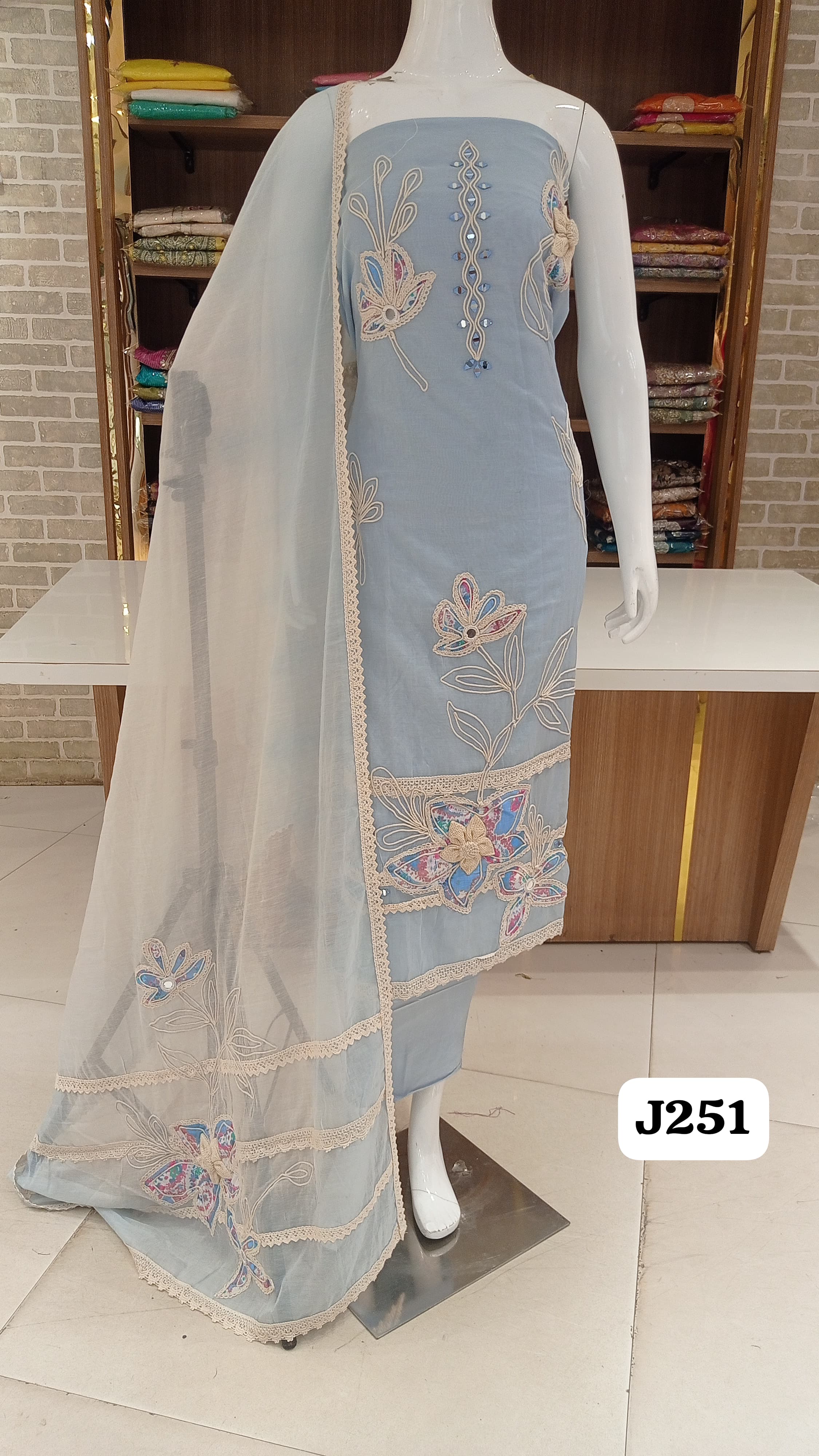 Imported mul coton With beautiful   Assesories work ,Original  mirror  work 