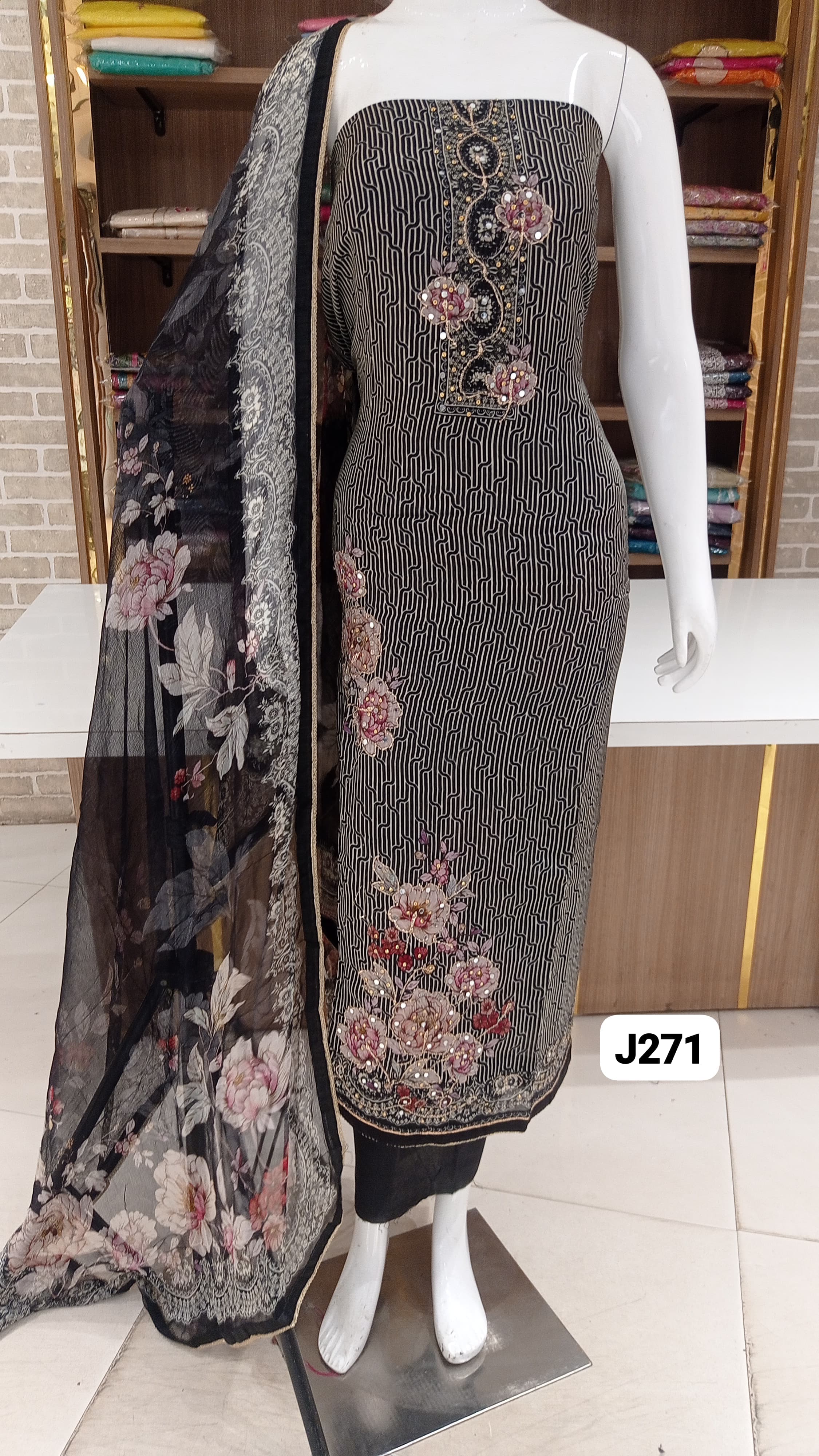 Imported soft silk with beautiful print self   Work