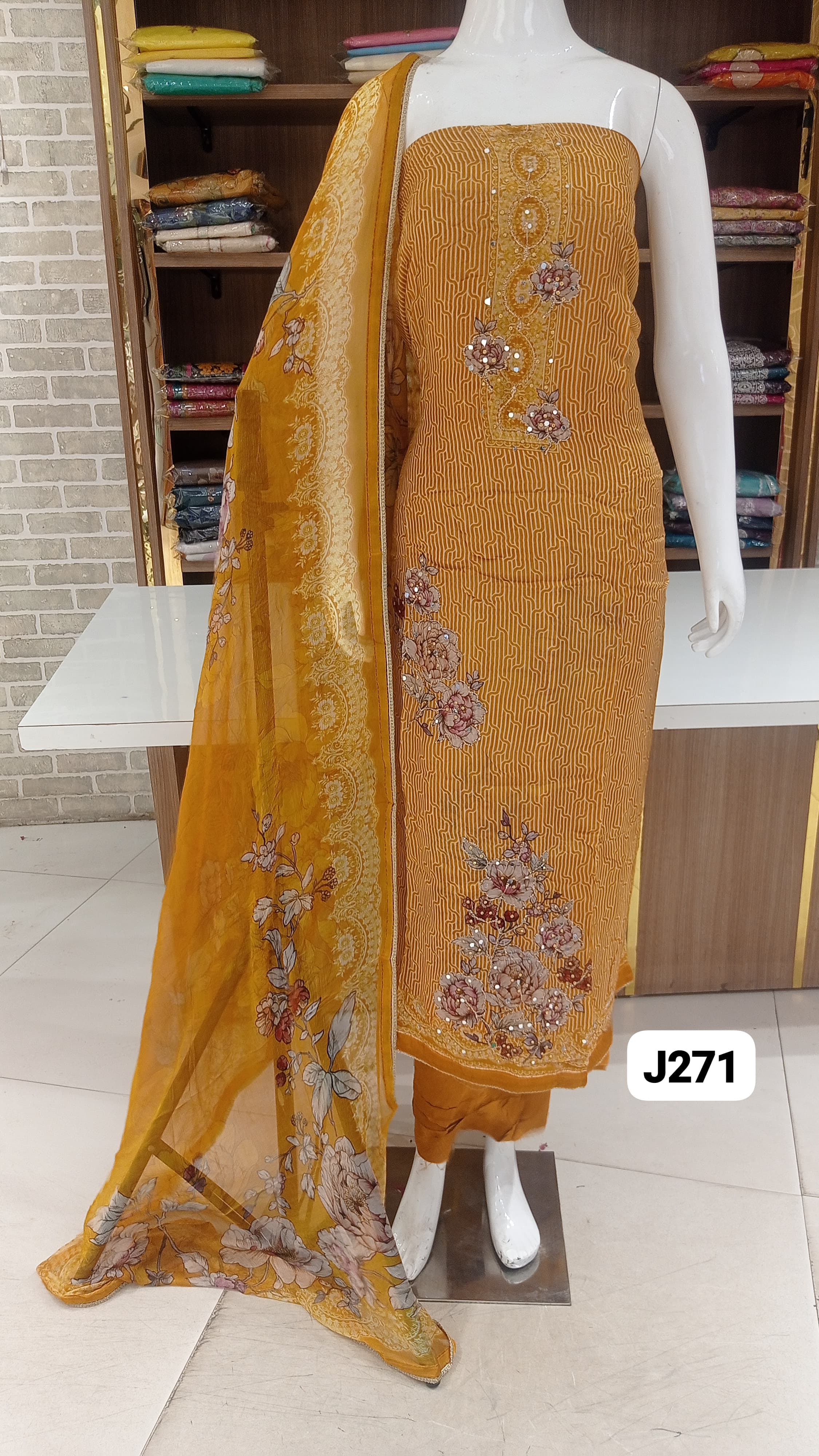 Imported soft silk with beautiful print self   Work