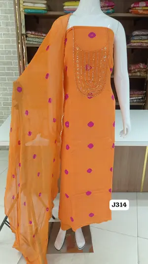 Imported soft coton with beautiful  neck  pearl work  tinny mirror work  printed