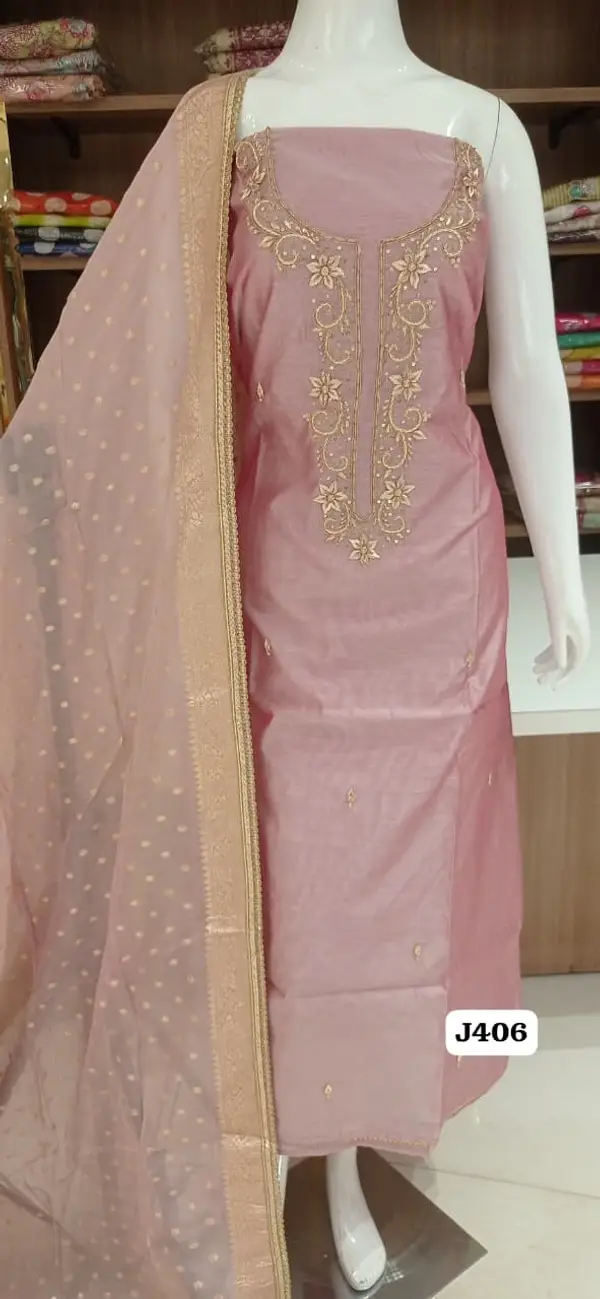 Imported Maheswari silk. With beautiful neck work