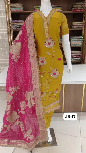 premium organza silk with beautiful accessories