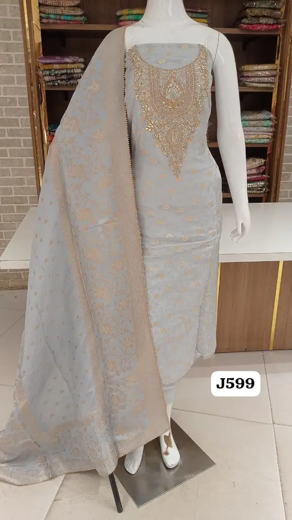premium shimmer silk  with beautiful gotta patti Work,