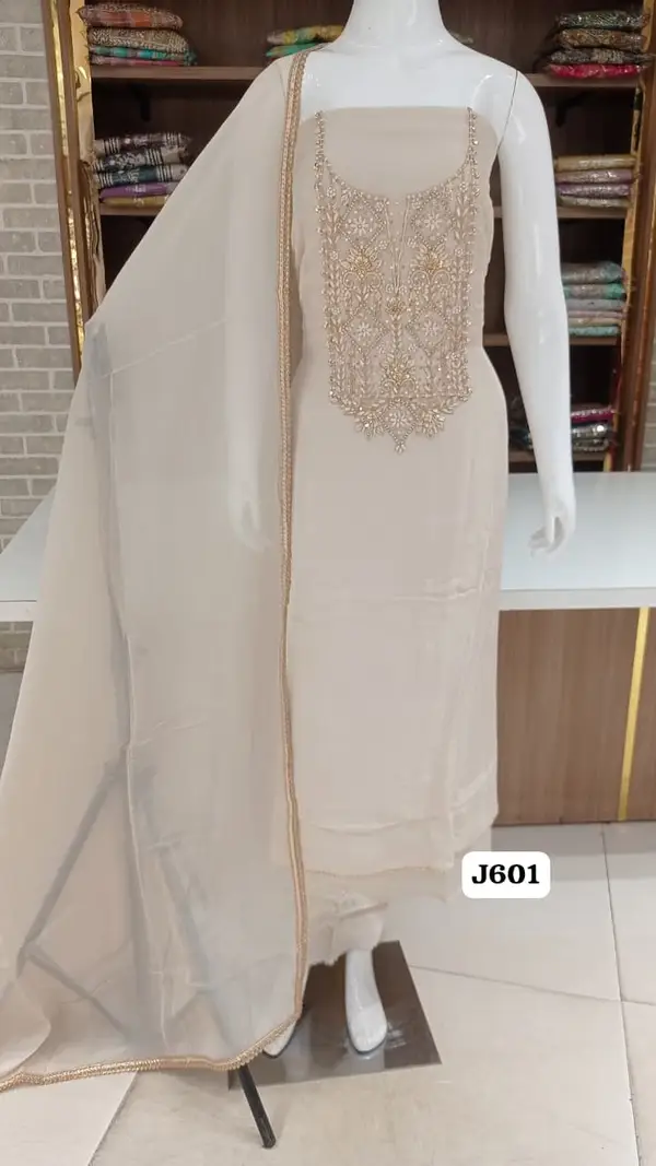 soft organza with beautiful handwork