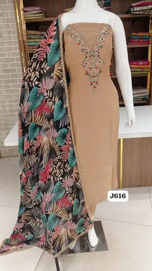 Soft organza with beautiful handwork