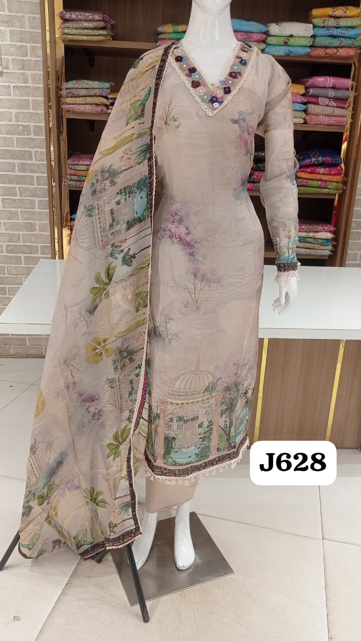 20-22 SEPT DISPATCH DATE: Soft silk party wear collection with beautifull stylish neck work