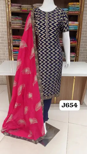 Soft silk semi stitched beautiful front