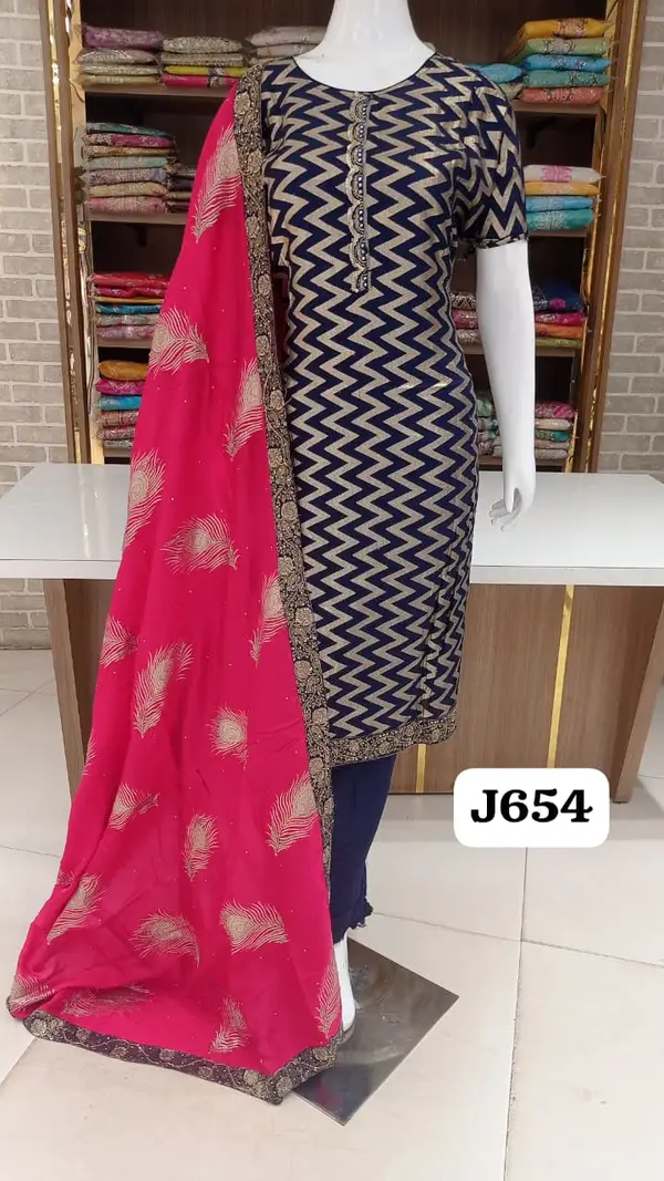 Soft silk semi stitched beautiful front