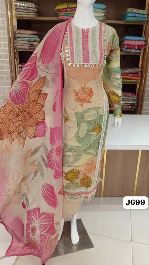 shimmer silk with beautiful print
