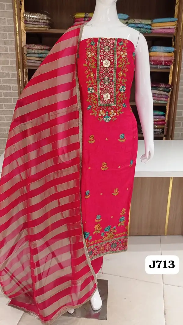 Kashmiri silk beautiful self base designs