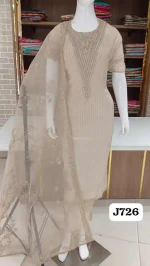 Soft pure shimmer silk semi stitched