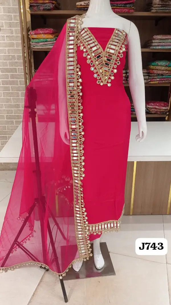 silk party wear collection with beautiful heavy original mirror work