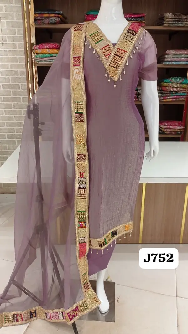 soft crush organza silk super stylish suits