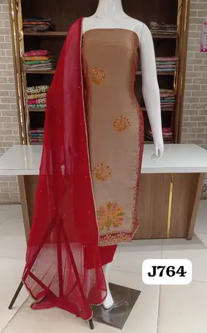 Pure soft banarasi silk dress material