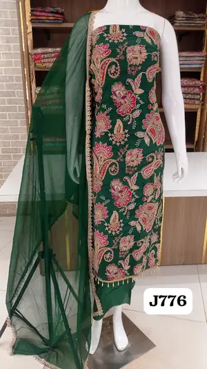 crep silk dress material with beautiful full front