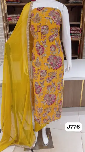 crep silk dress material with beautiful full front