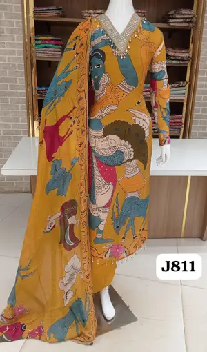 Soft silk semi stitched Party wear suits