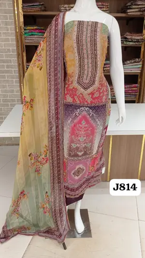 Soft organza beautiful digital pakistani print