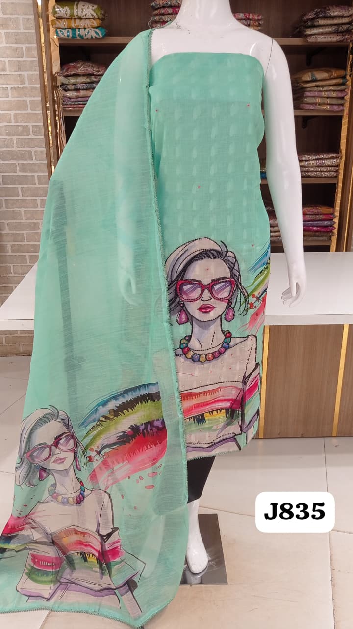 Imported linen with beautiful Madona print