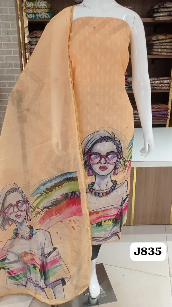 Imported linen with beautiful Madona print