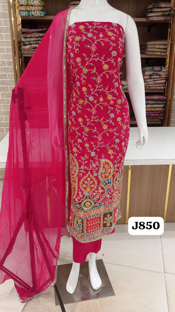 Soft silk pure full front crafted over printBack 