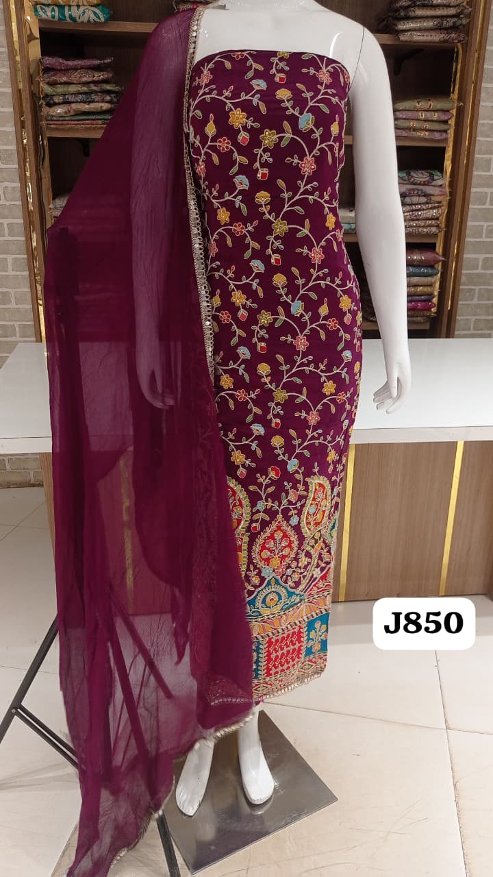 Soft silk pure full front crafted over printBack 