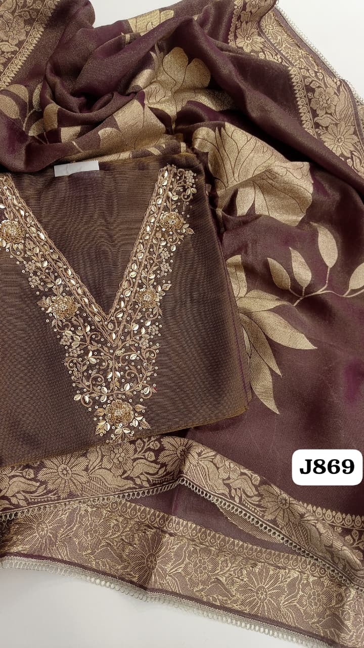 soft shimmer silk dress material with premium quality 