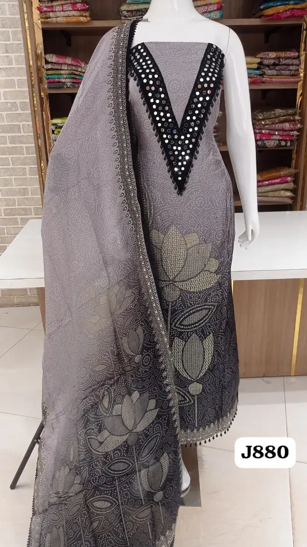 silk party wear collection with beautiful print 