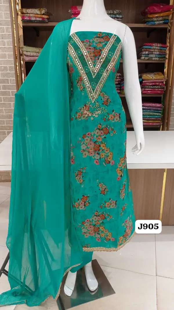 Launching new party wear collection  of soft silk suits with beautiful  heavy neck work