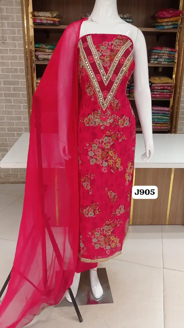 Launching new party wear collection  of soft silk suits with beautiful  heavy neck work