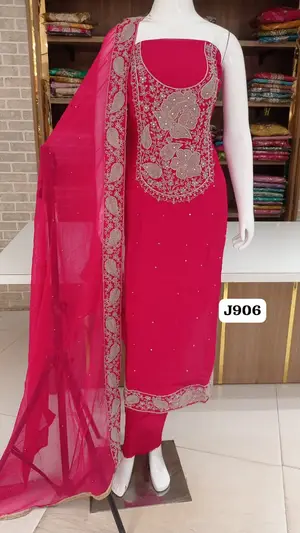 Soft organza Party wear collection  with beautiful  heavy neck and border work