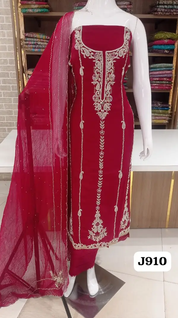 Soft silk party wear suits with beautifull  heavy full Front hand work