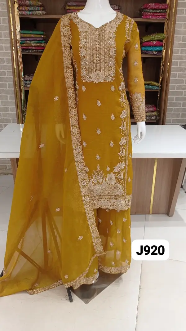 Crush silk beautiful embroidery stitched 