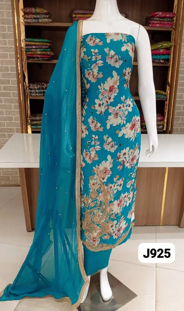  Pure soft crep silk dress material 
