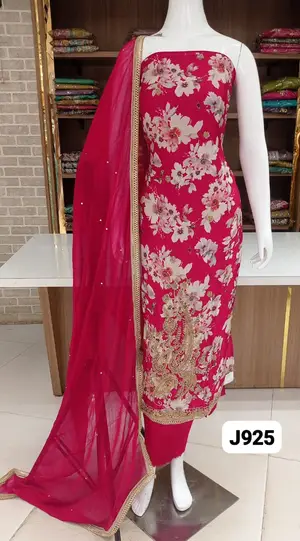  Pure soft crep silk dress material 