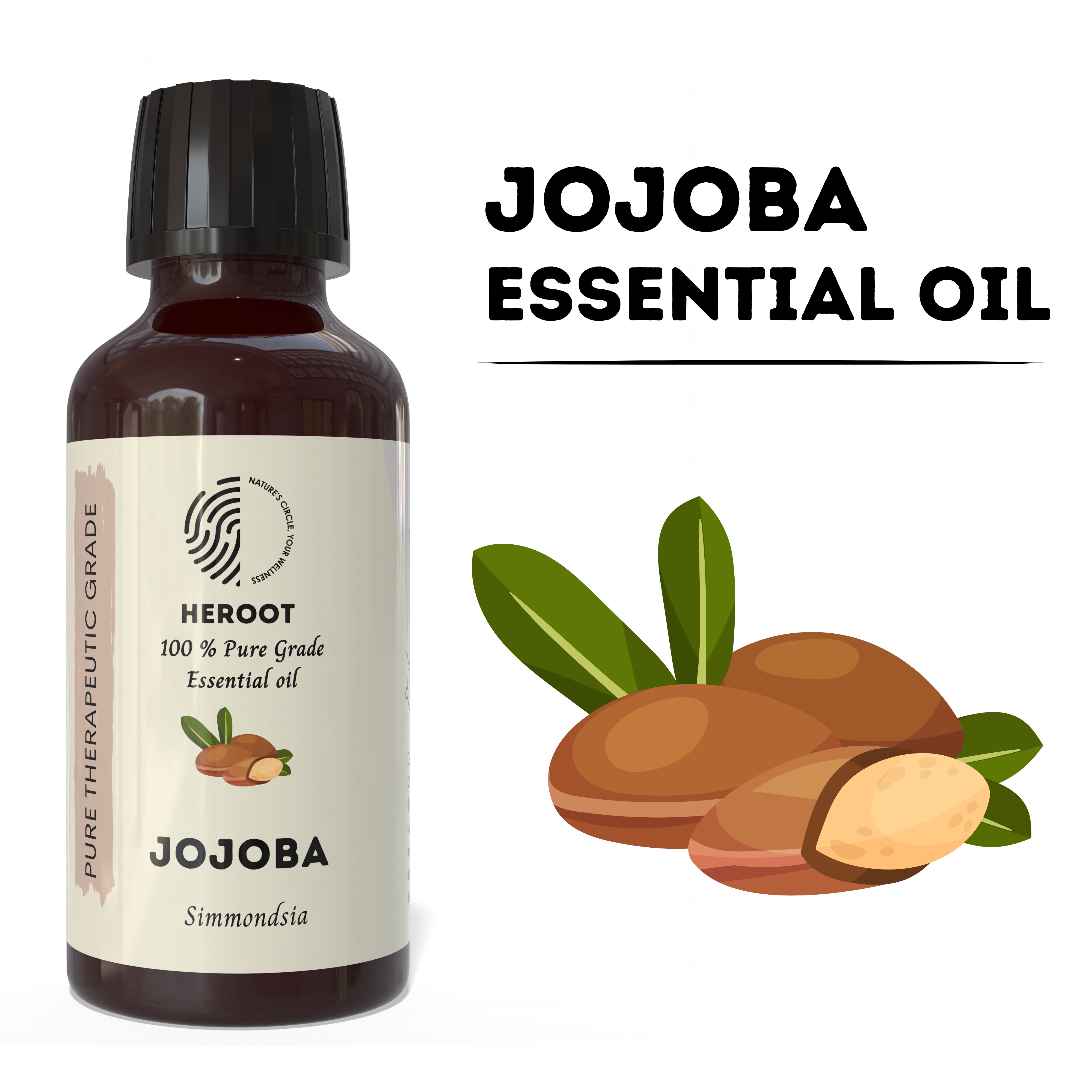 100% Pure Virgin Jojoba Essential Oil - Natural Therapeutic Grade for Soothing Dry Skin