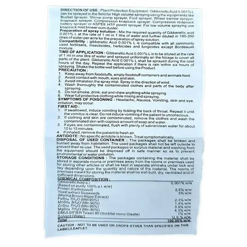 Tata Grosmart ( Gibberellic Acid 0.001% L )