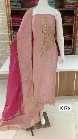 Imported premium  banarsi silk with beautiful neck work 