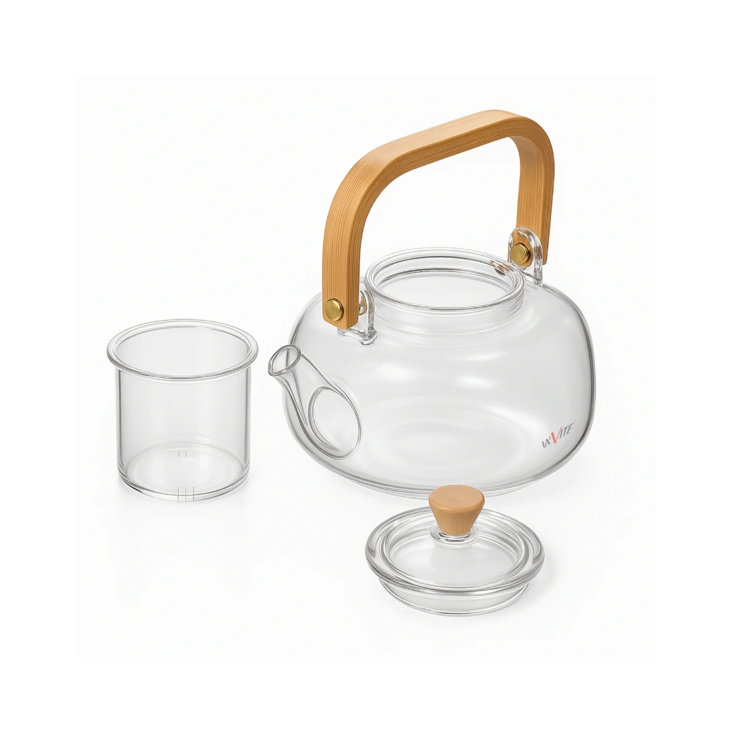 Premium Borosilicate Glass Teapot with Bamboo Handle, Lid & Infuser | Heat-Resistant Tea Kettle (800ml)