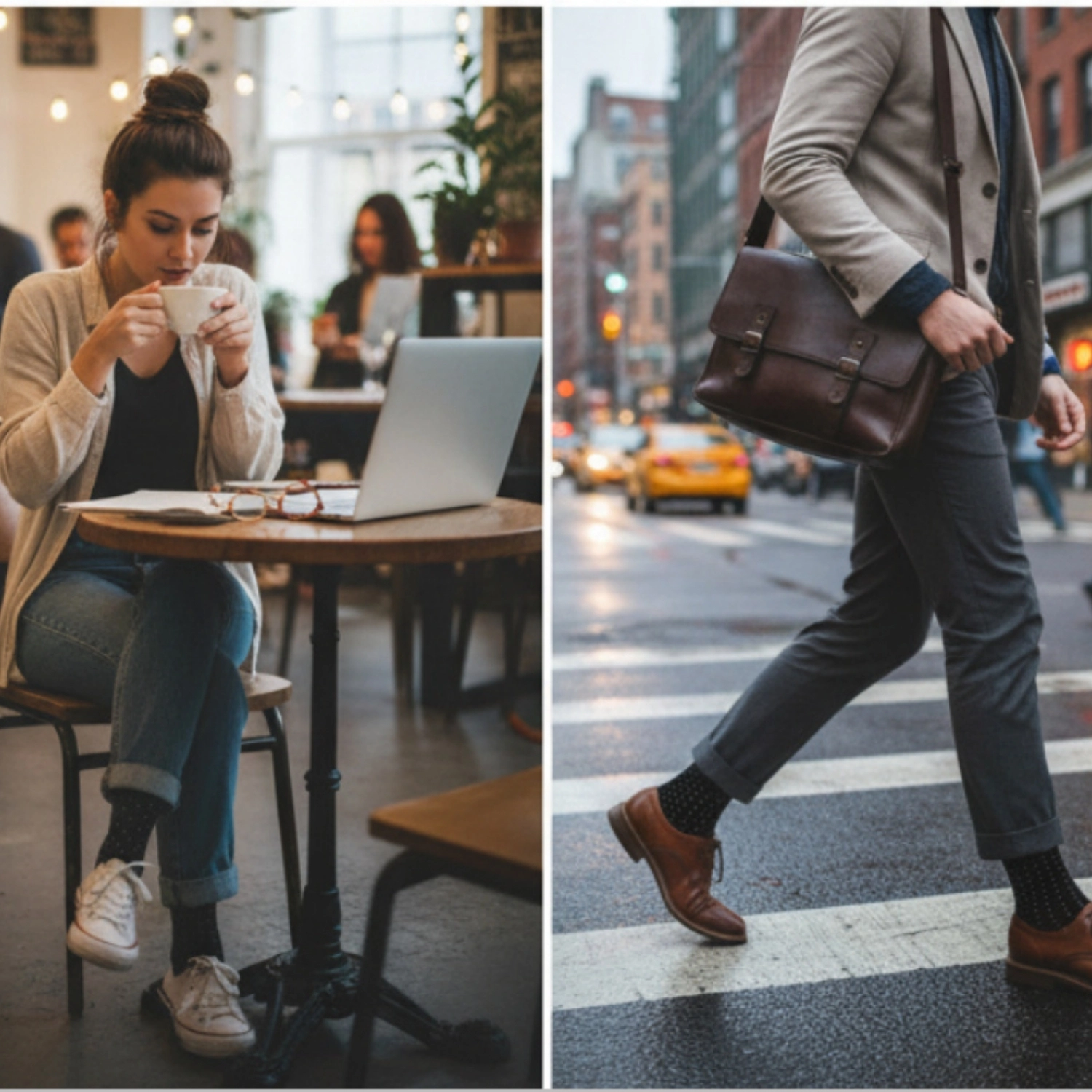 Lord Walker Men’s Breathable Polka Dot Design Cotton Crew Sock(Code-14306)