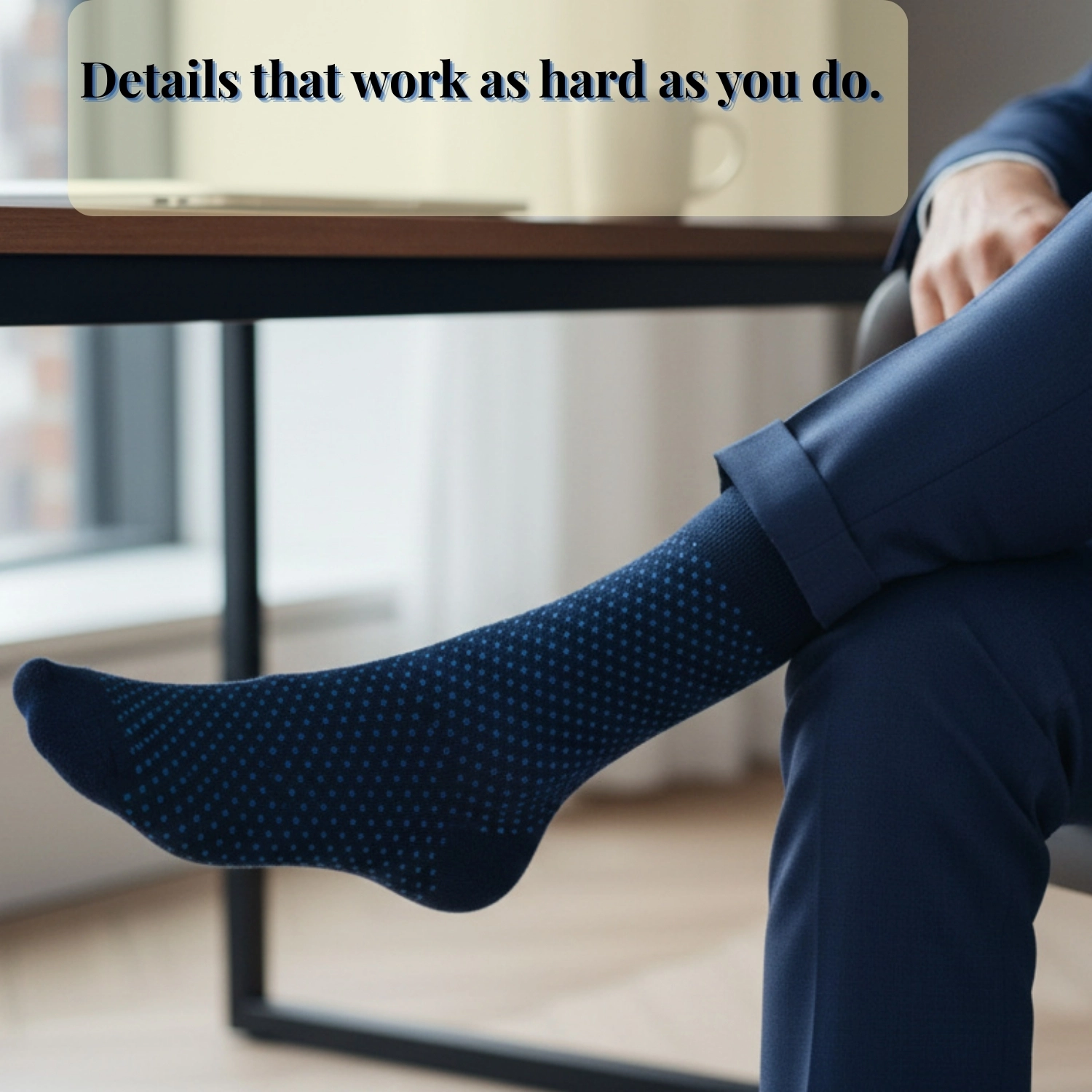 Lord Walker Fine-Knit Textured Polka Detail Men’s Textured Cotton Crew Socks(Code-17657)