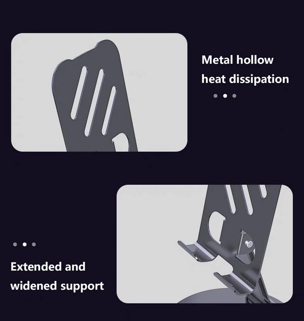 Flixx Foldable Metal Mobile & Tablet Stand | Adjustable Viewing Angle | Anti-Slip Base