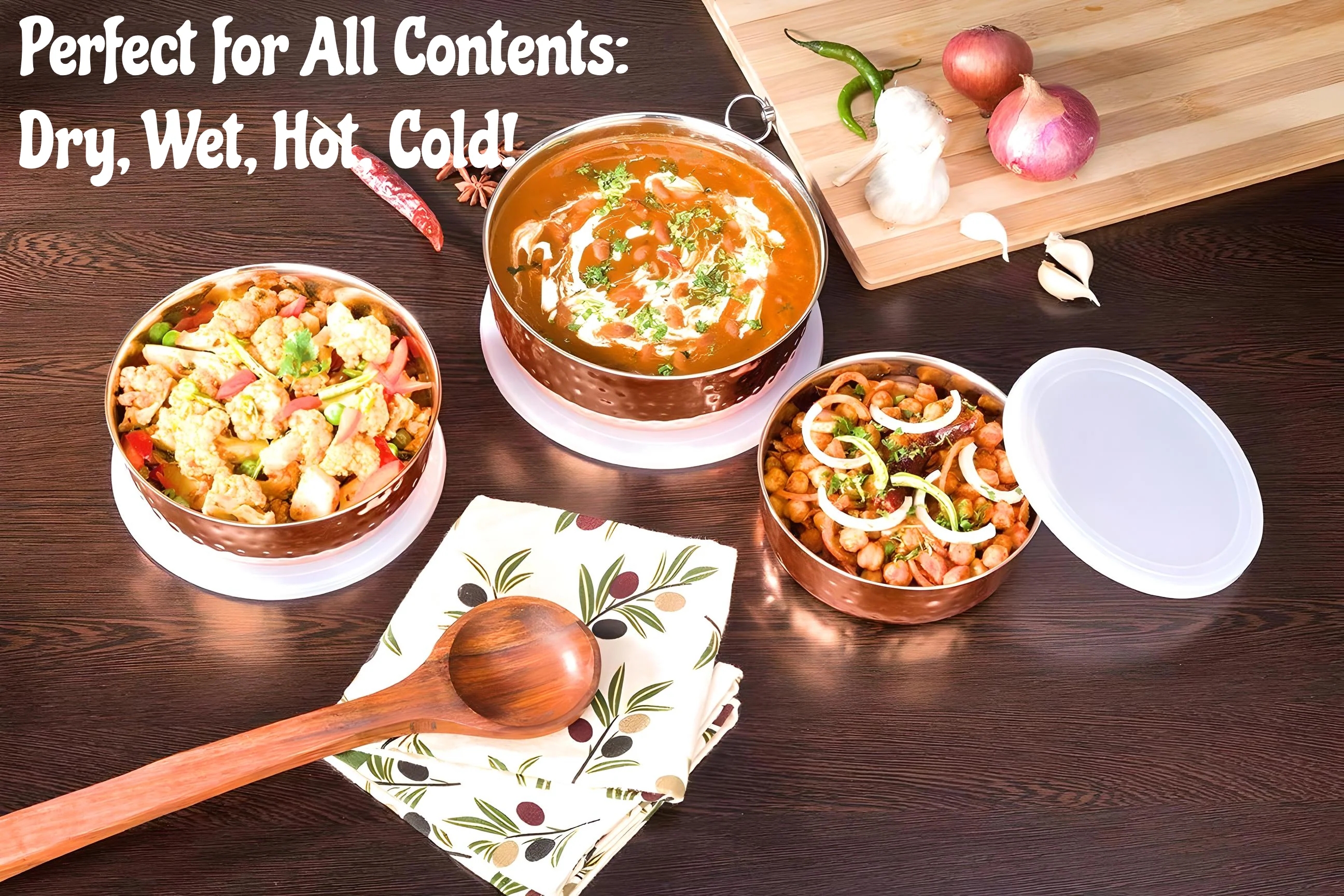 LA'FORTE Stainless Steel Utility Container - 800 ml, 550 ml, 350 ml, 180 ml