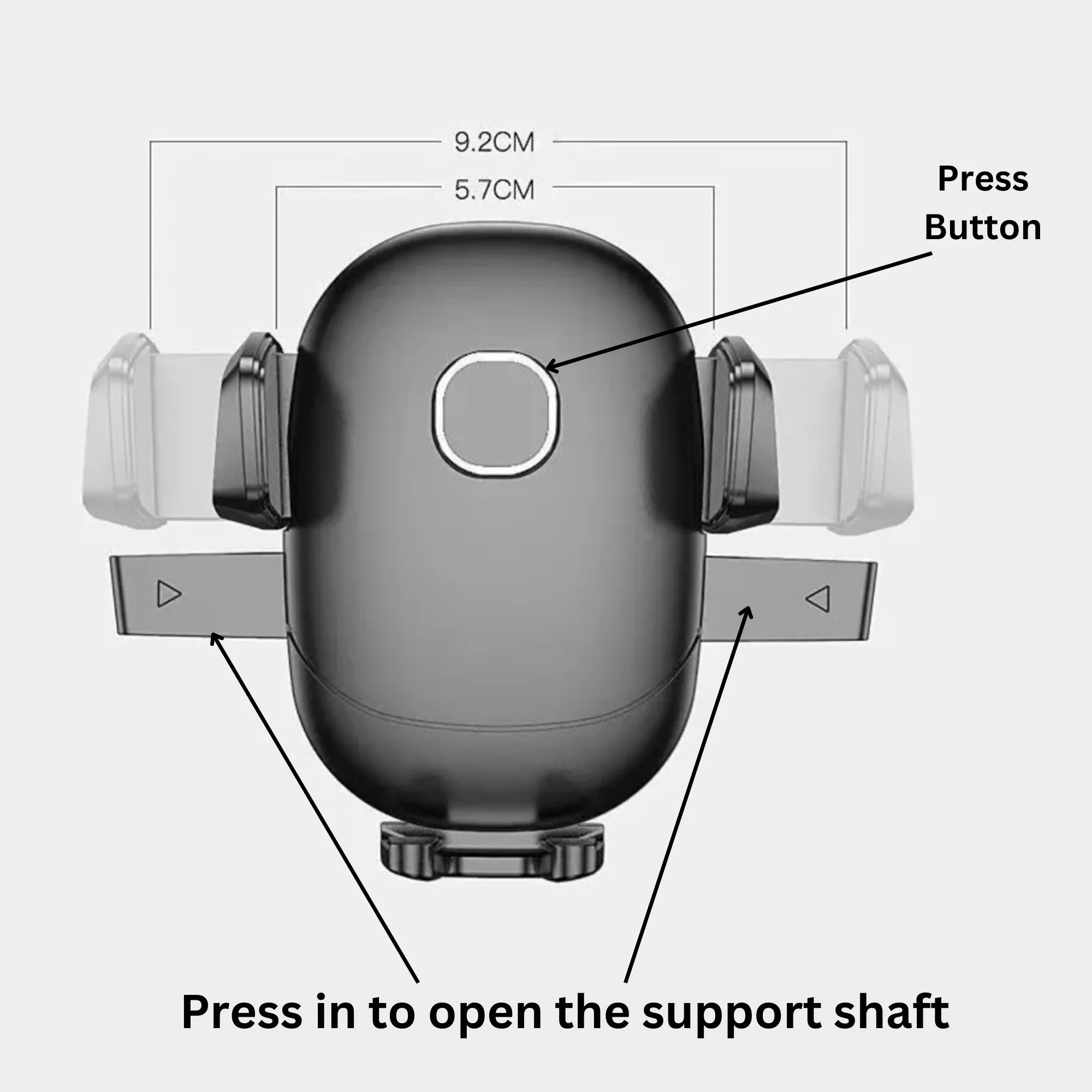 Flixx Car Mobile Holder, 360° Rotatable Phone Mount with Quick Release, One-Hand Operation & Scratch-Free Silicone Padding
