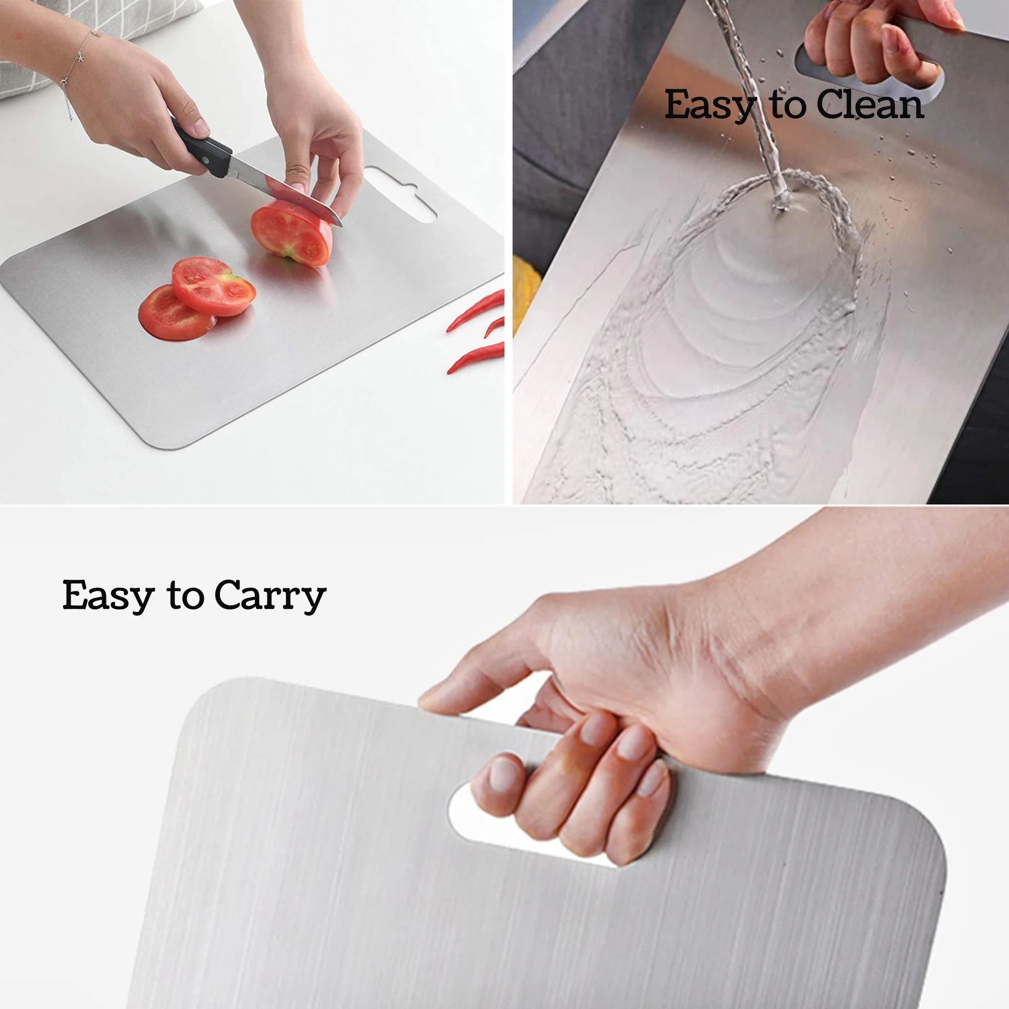 LA' FORTE Stainless Steel Chopping Board (31 cm x 20.5 cm)