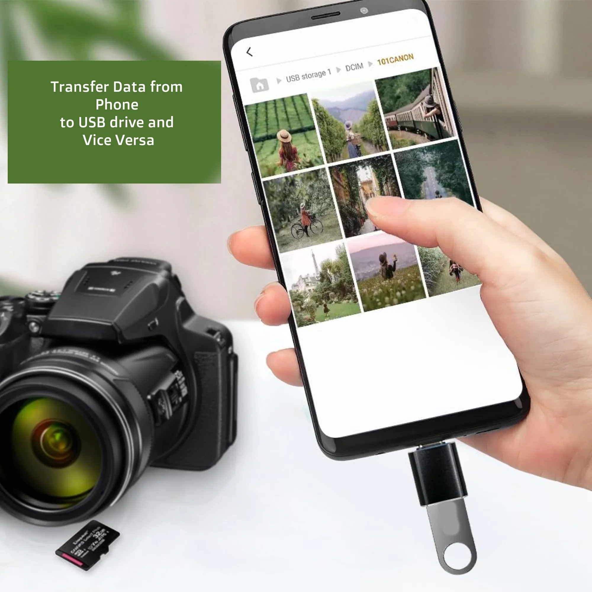 Flixx USB Type-C to USB-A Adapter, High-Speed USB 3.0 Transfer