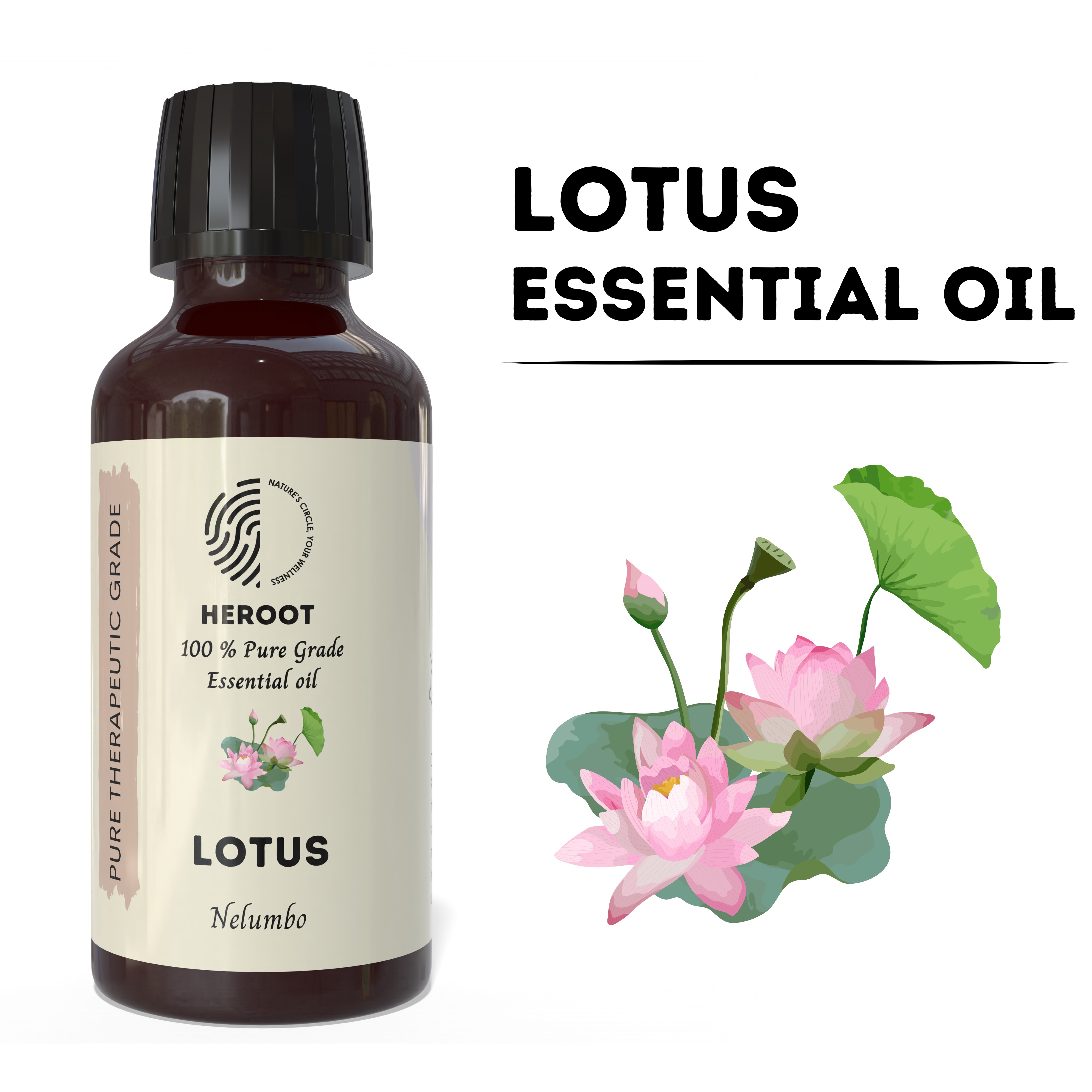 100% Pure Lotus Essential Oil - Natural Therapeutic Grade for Smooth & Beautiful Skin